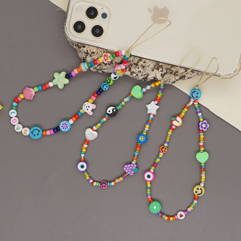 Wholesale Acrylic Ball Nylon Phone Lanyard